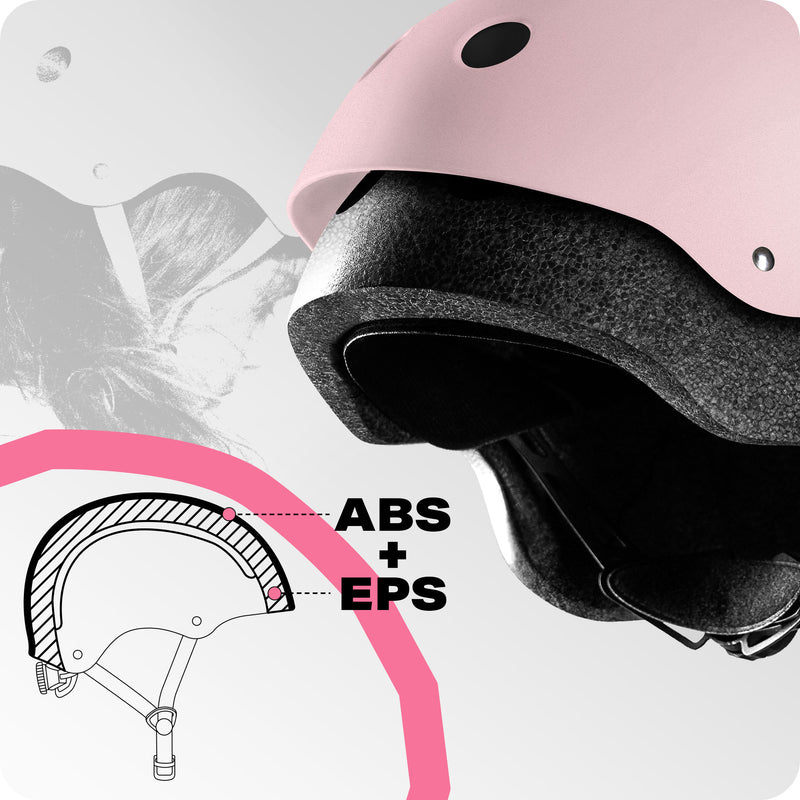 Dual-layer ABS + EPS shell protects the back of the head and temples.